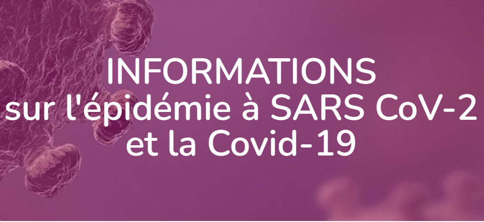 Page d'informations sur le coronavirus Sars-CoV-2 et Covid-19